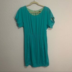 Rag & Bone Dalmeny Blue Lined Short Sleeves Dress